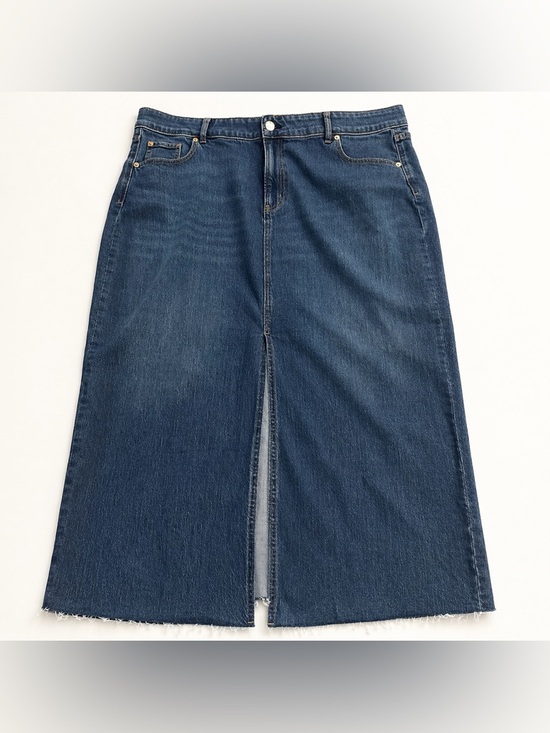 Ricki's Dresses & Skirts - Denim Midi Skirt with Front Slit - Blue . Perfect for around town and work. New